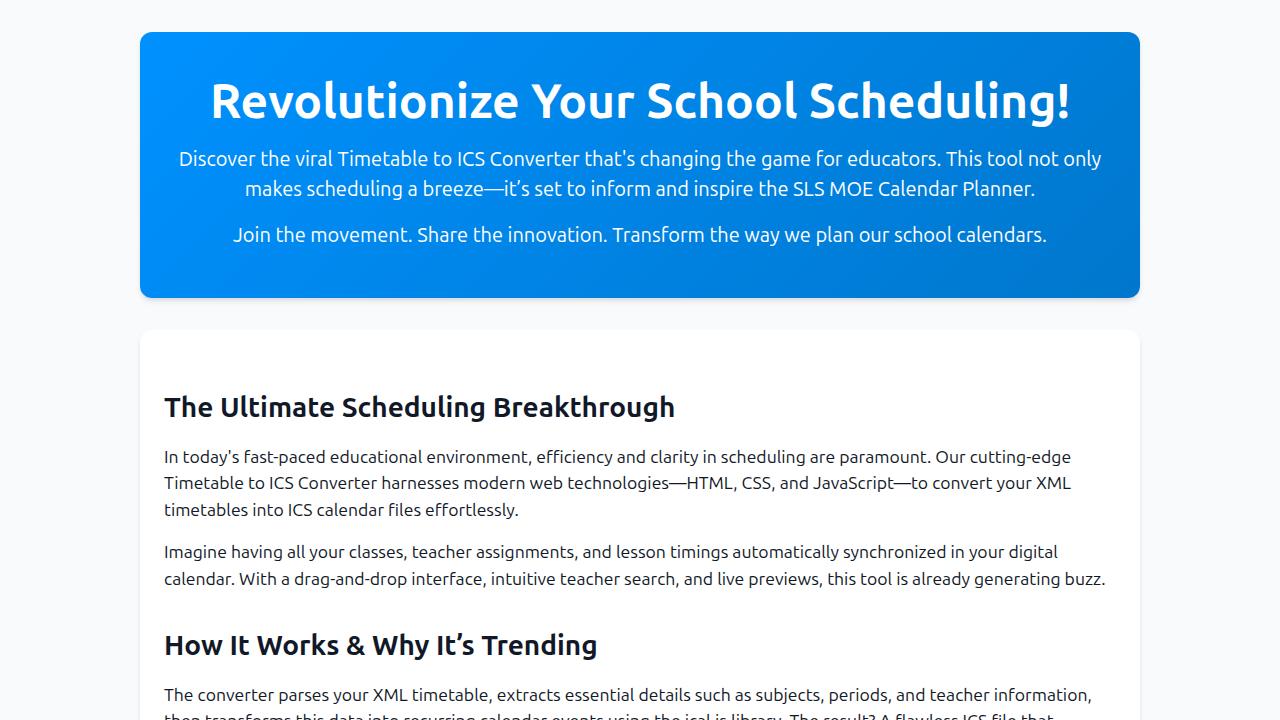SLS Timetable thumbnail